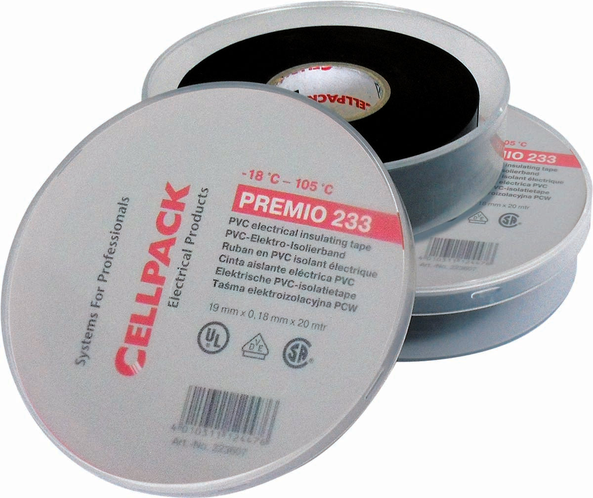 Ruban électrique PVC CellPack 416779 – 20 M X 19 Mm, Marron, Auto-extinguible