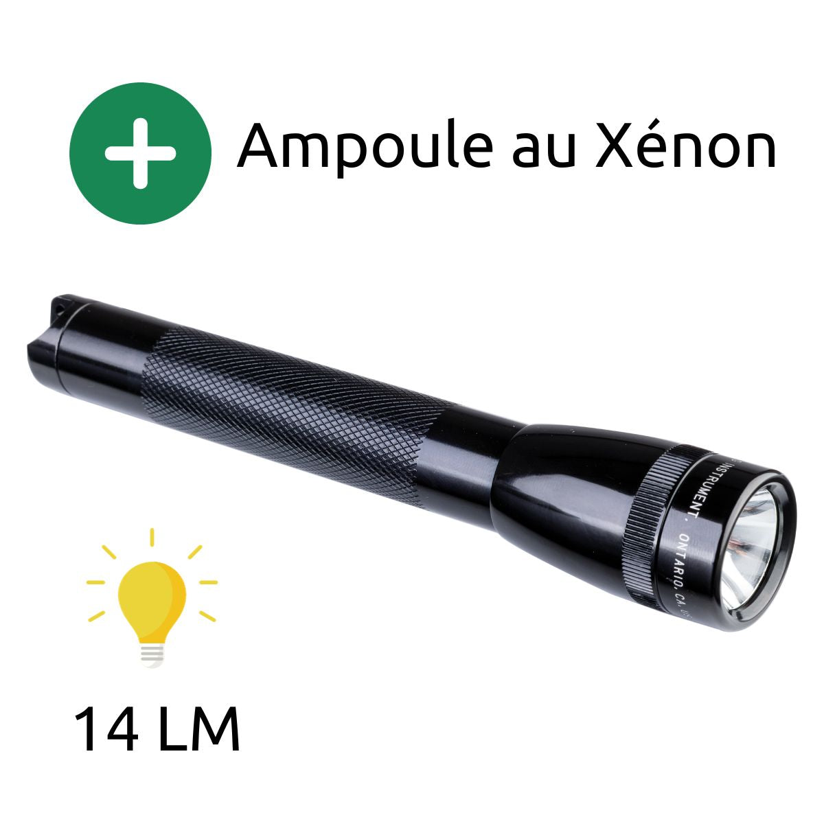 Lampe de poche compacte Mini M2A - IPX4 - 2 piles AA - 14 lumens - 14cm - Noir - Maglite