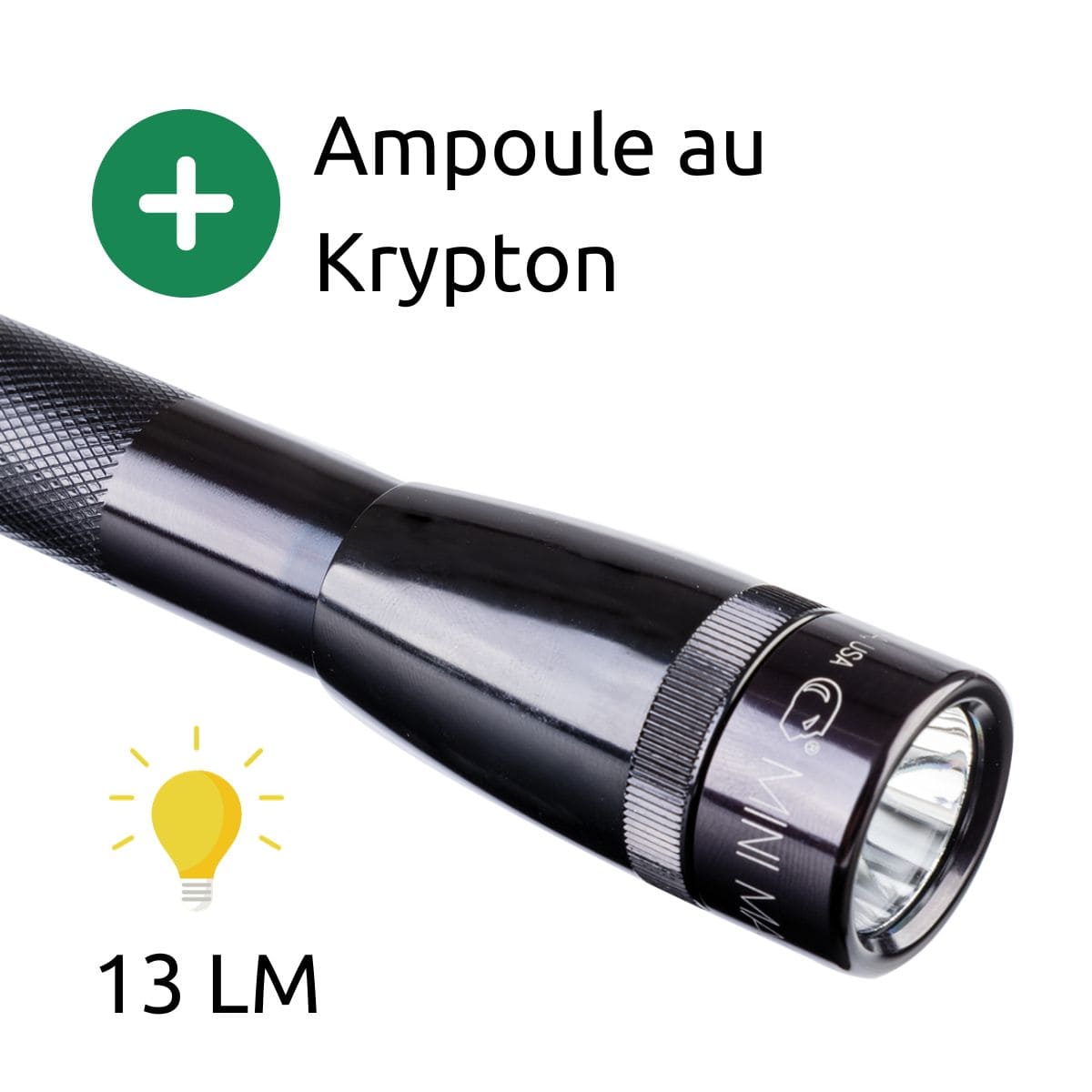 Lampe torche ultra-compacte - M3A - 2 piles AAA - 12 cm - Noir - Super mini Maglite