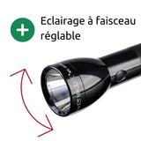 Lampe torche LED ML300L - IPX4 - 2 piles type D - 487 lumens - 23.1cm - Noir - Maglite