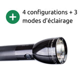 Lampe torche LED ML300L - IPX4 - 2 piles type D - 487 lumens - 23.1cm - Noir - Maglite