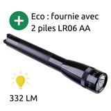 Lampe torche compacte Mini Pro LED SP2P - IPX4 - 2 piles AA - 332 lumens - 16.7cm - Noir - Maglite