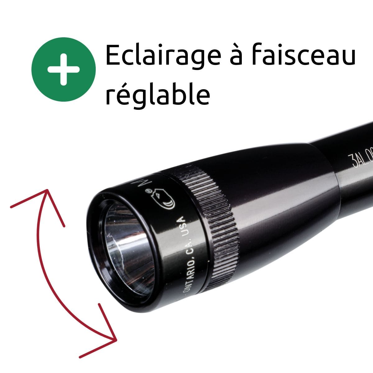 Lampe de poche compacte SP32 - IPX7 - 2 piles AAA - 100 lumens - 12.7 cm - Noir - Super Mini Maglite