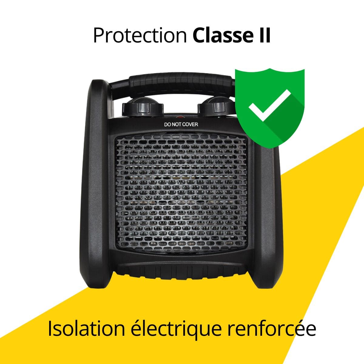 Chauffage électrique pour chantier CÉRAMIQUE PRO 1800W - Fusible de sécurité - 2 positions de chauffe - STANLEY