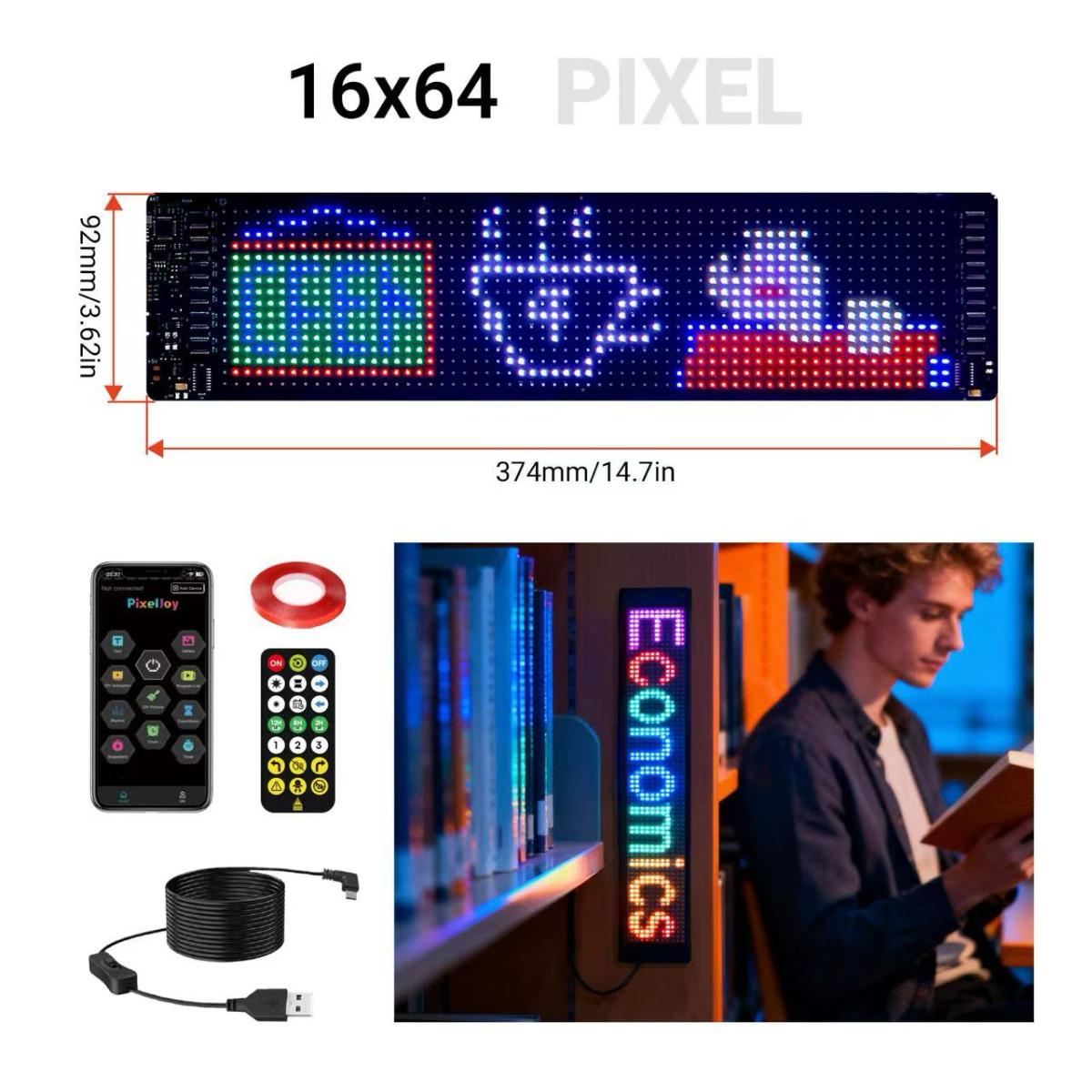 Panneau matriciel LED pixel programmable 1024px - USB + Bluetooth - Néolium