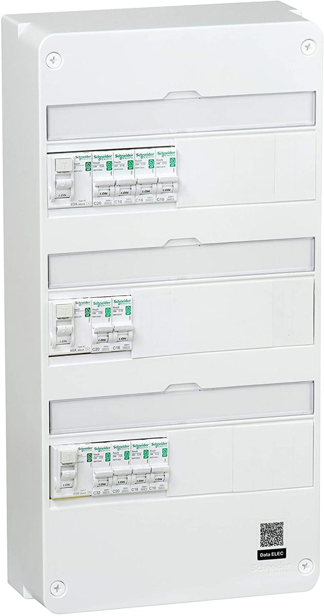Tableau de protection électrique 3 rangées 19 modules - T3/T5 - Schnei ...