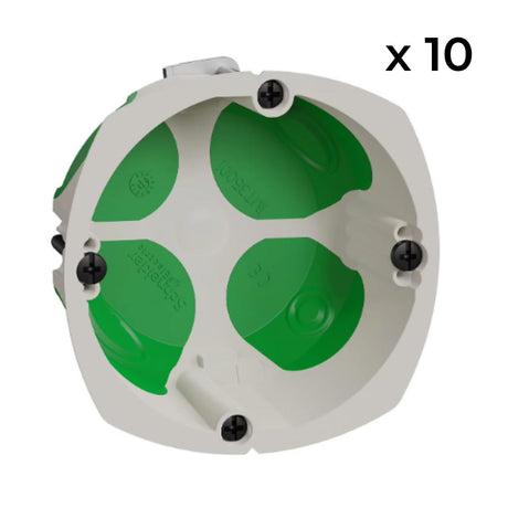 Lot de 10 boîtes Ø67mm prof. 40mm encastrement étanche - Multifix Air - Schneider