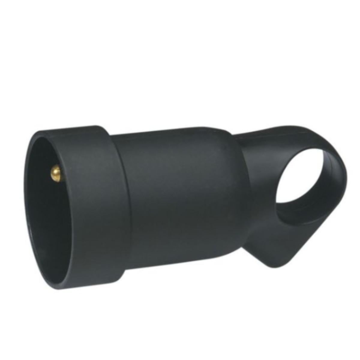 Prolongateur plastique 2P+T 16A à anneau - Noir - Legrand