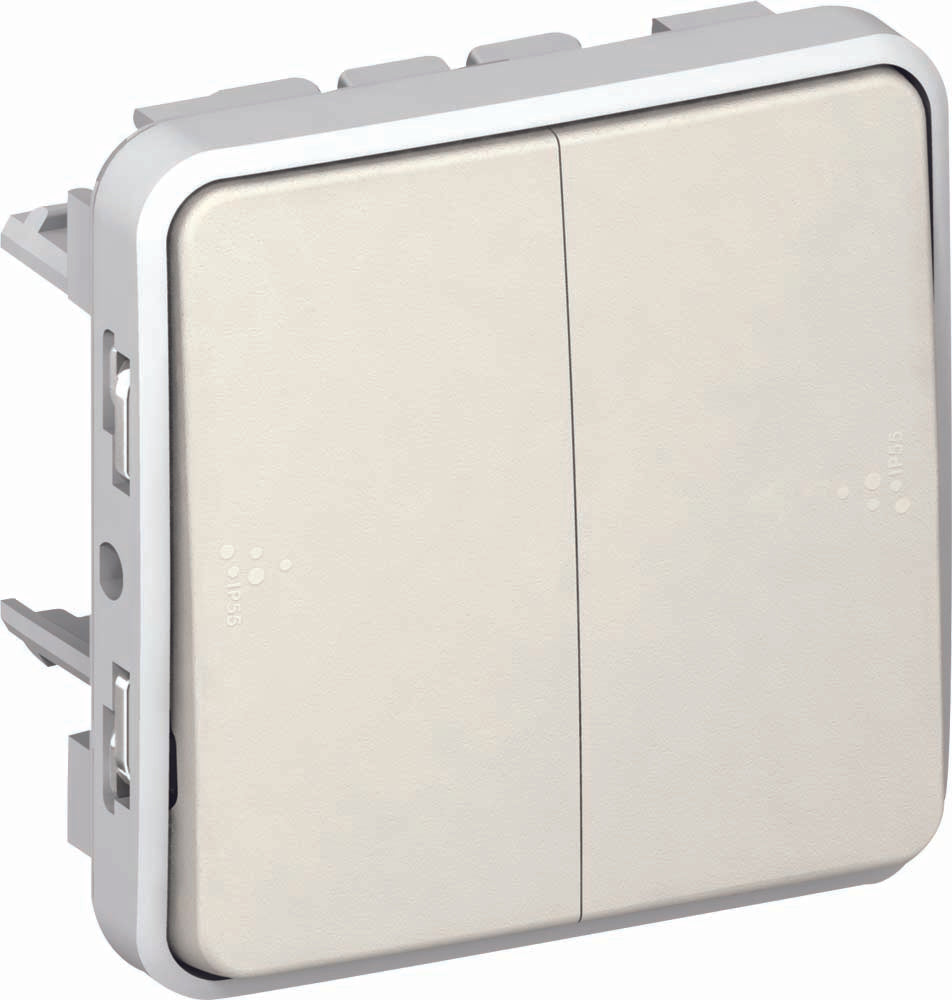 Double interrupteur va et vient saillie IP55 à composer - Plexo - Legrand