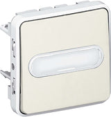 Bouton poussoir lumineux 6A + porte étiquette saillie à composer - Plexo - Legrand