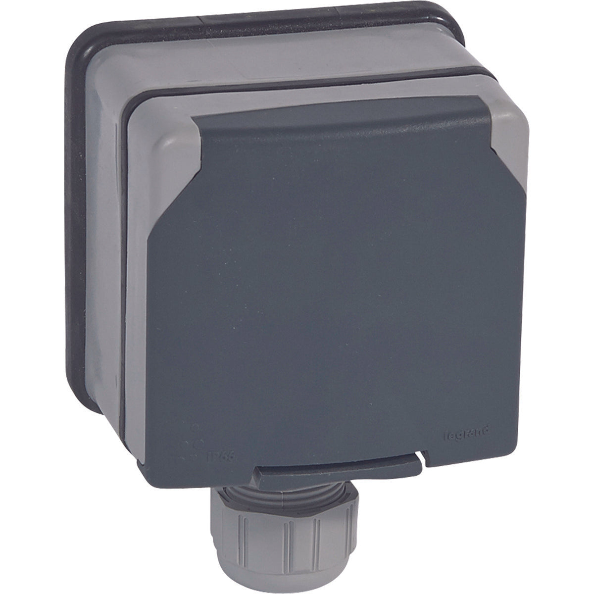 Prise 3P+T éclips de protection IP66 complet 20A 400V saillie - Plexo - gris - Legrand