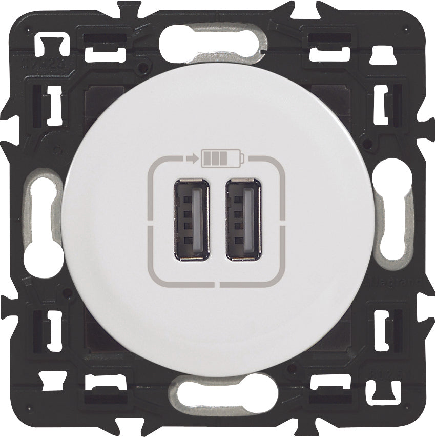 Double chargeur USB Type A 3A 15W à composer Céliane - Legrand