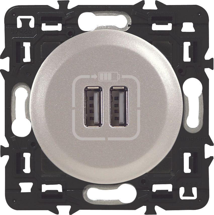 Double chargeur USB Type A 3A 15W à composer Céliane - Legrand