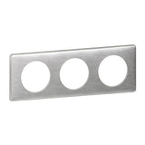 Plaque de finition 3 postes Céliane finition métal - Legrand