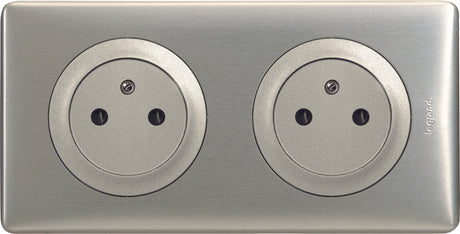 Double prise affleurante 2P+T 16A + boîte encastrement Céliane - Legrand