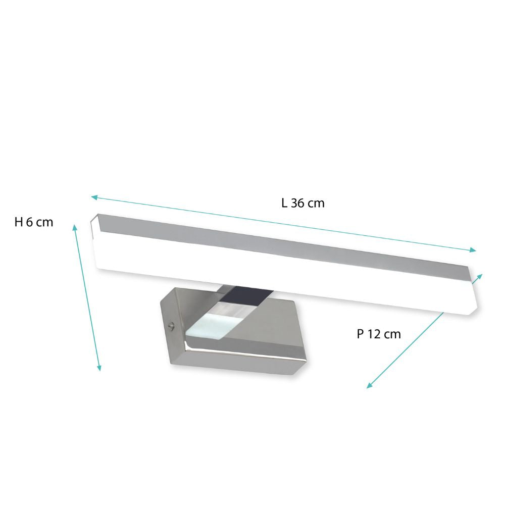 Applique de salle de bain 32 cm chrome (7W 560LM 4000K IP44) - Voltman