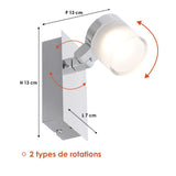 Spot de salle de bain chrome (5W 340LM 3000K) IP44 - Voltman