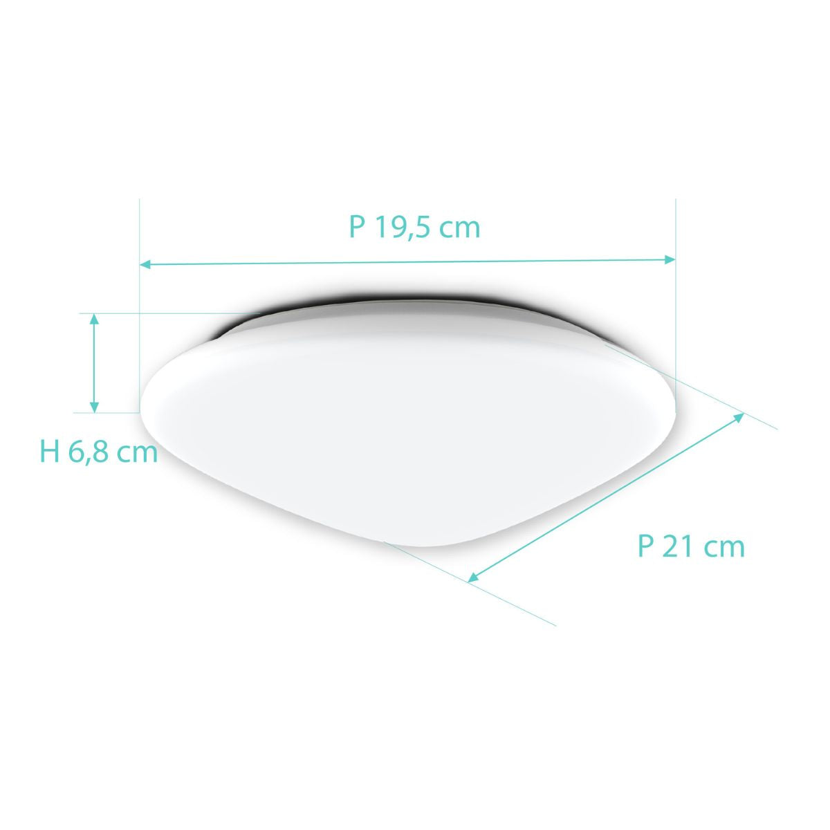 Plafonnier spécial Salle de Bains IP44 (21cm 12W 960 LM 4000K) Blanc - Voltman