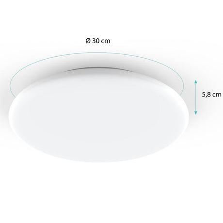 Plafonnier spécial Salle de Bain IP54 (18W 1710LM 4000K) Blanc - Voltman