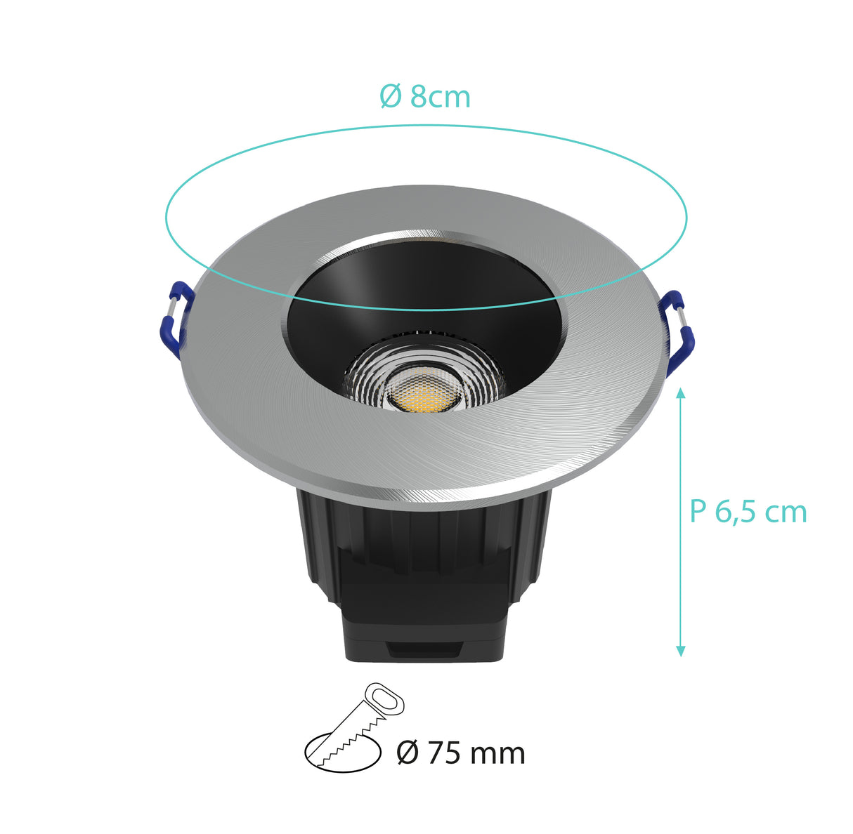 Spot dimmable spécial Salle de Bains (9W 520LM 2700K 38°) Alu - Voltman