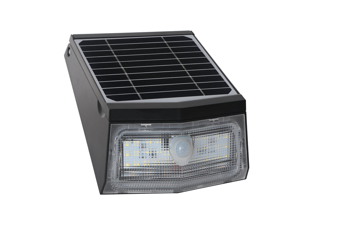 Applique solaire avec détecteur de mouvement IP65 (500Lm 4000K A++) Noire - Voltman