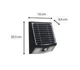 Applique solaire avec détecteur de mouvement IP65 (500Lm 4000K A++) Noire - Voltman