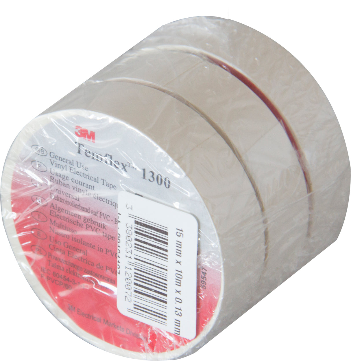 Lot de 3 rouleaux ruban adhésifs (15mm) 10m - Blanc