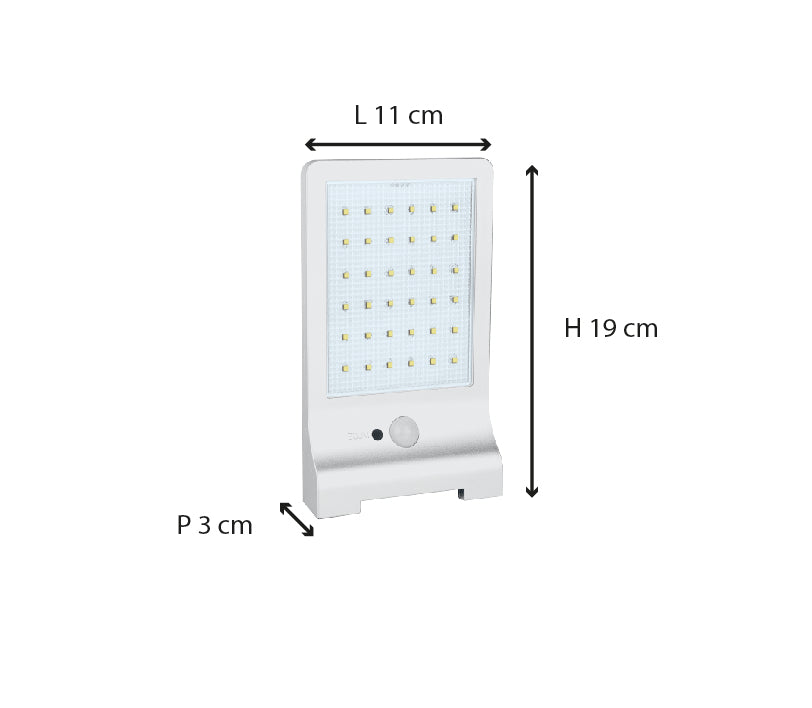 Applique solaire plate avec détecteur de mouvement (330 Lm)- Blanc