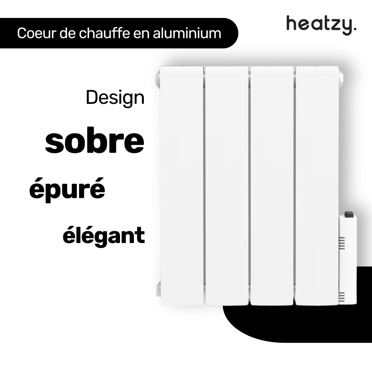 Radiateur électrique fixe - Connecté Wi-Fi - Fluide Caloporteur - Thermostat programmable - Blanc - Bloom Heatzy