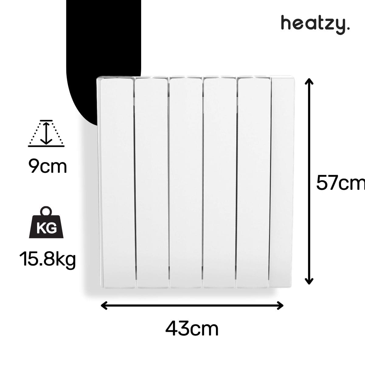 Radiateur inertie sèche 1000/2000W - Wifi pierre naturelle - Onyx Heatzy