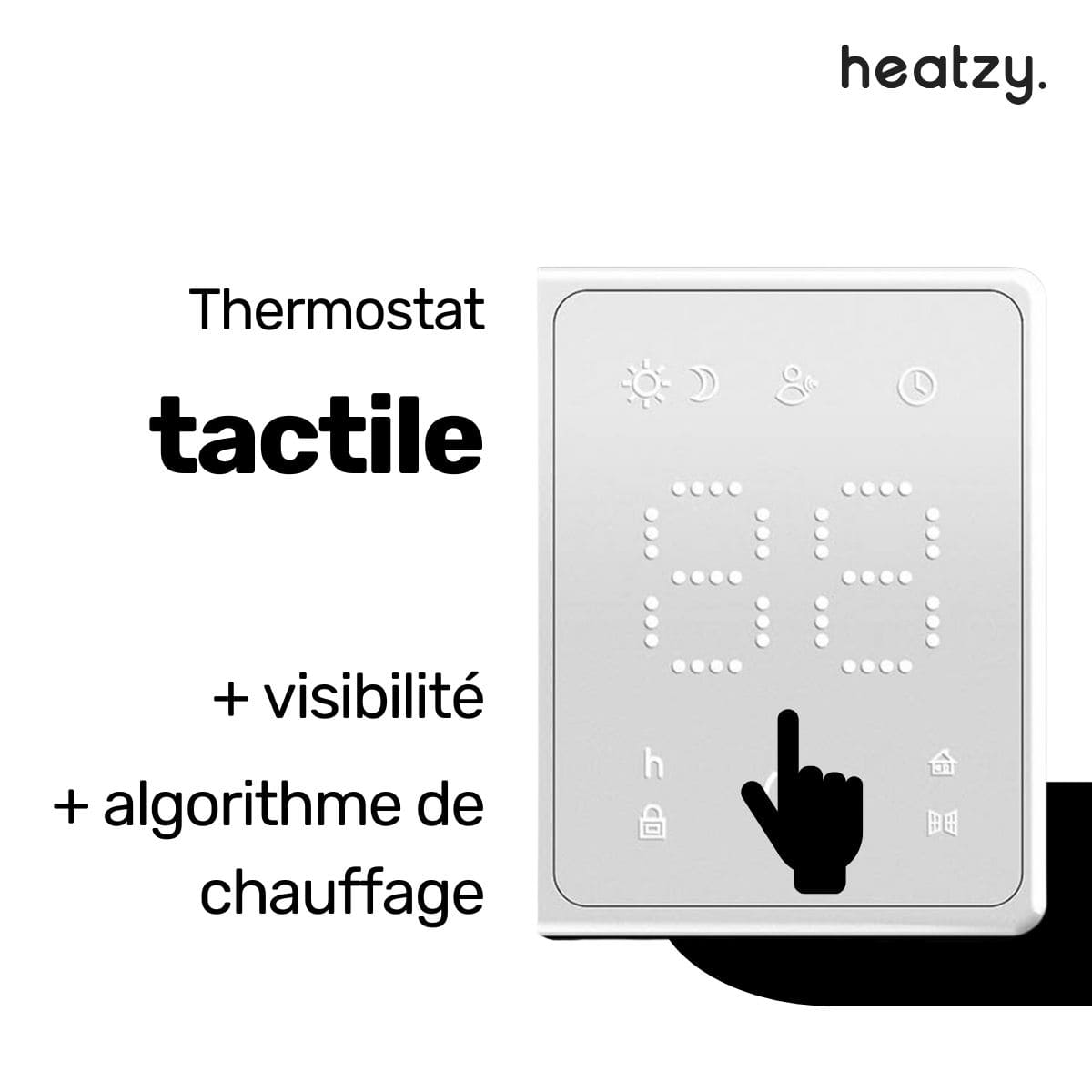 Radiateur électrique - Connecté Wi-Fi - Pierre naturelle - Inertie sèche - Affichage digital - Blanc - Onyx Heatzy