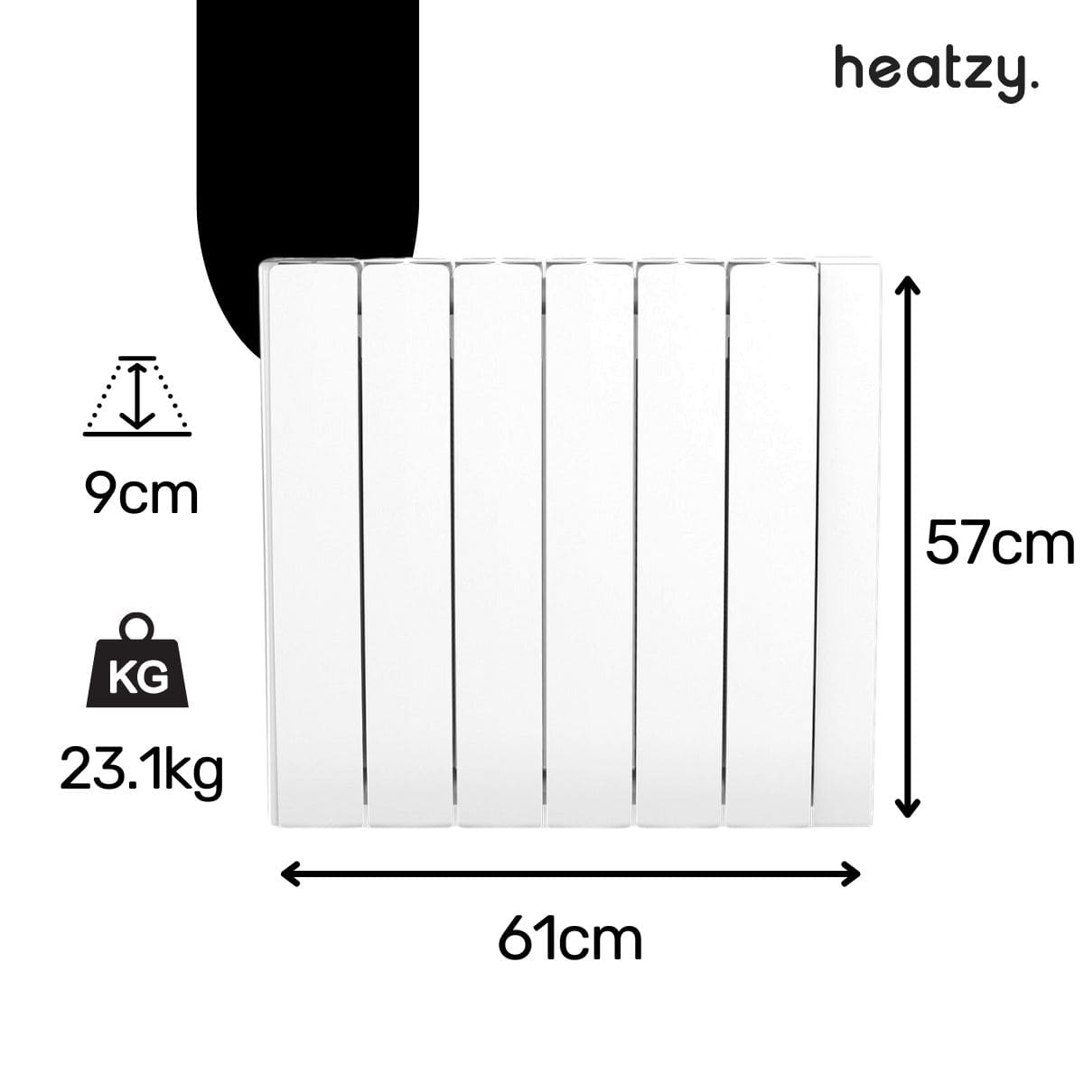 Radiateur inertie sèche 1000/2000W - Wifi pierre naturelle - Onyx Heatzy