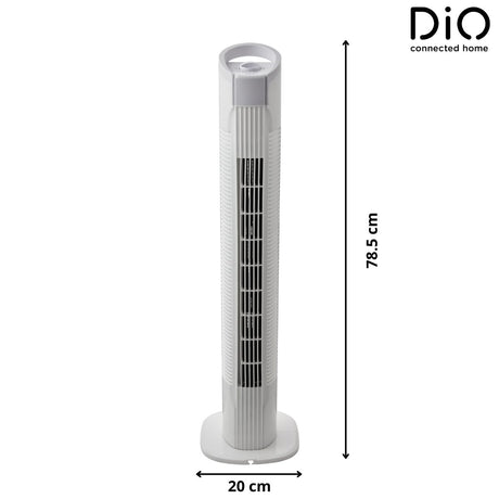 Ventilateur Colonne Silencieux et Oscillant Blanc - 50W - 79cm - 3 Vitesses - DIO