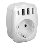 Adaptateur voyage UE/US + 4 ports USB - Voltman