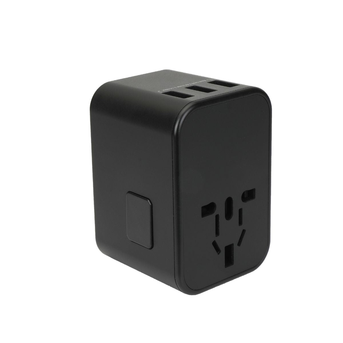 Adaptateur prise voyage universel international - 5 ports USB inclus - noir - Voltman