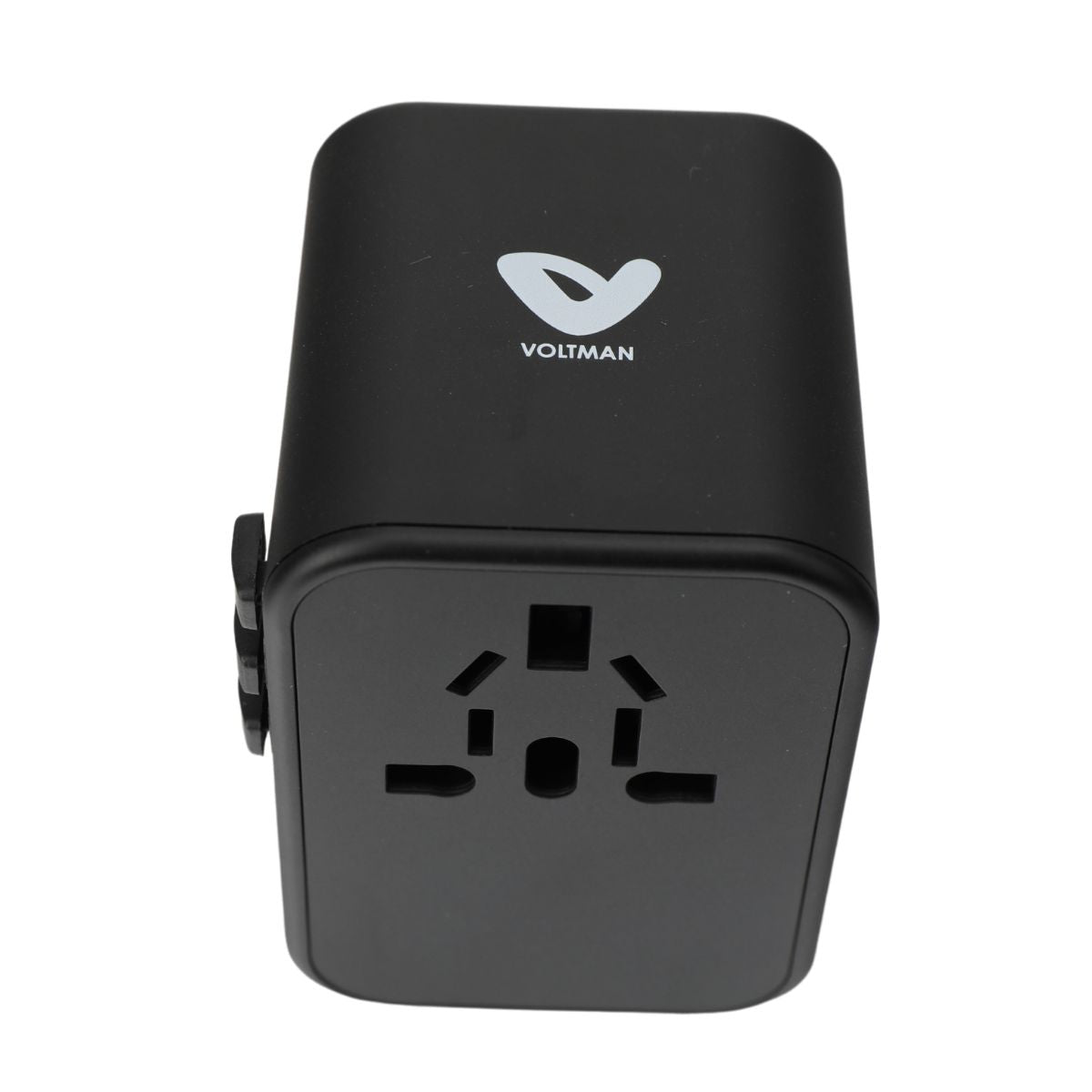 Adaptateur prise voyage universel international - 5 ports USB inclus - noir - Voltman