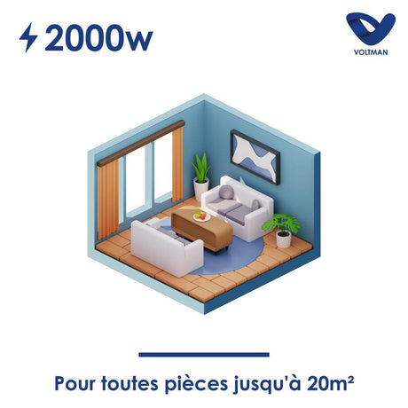 Chauffage électrique panneaux rayonnants 500 à 2000W - Voltman