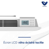 Radiateur électrique fixe - Chaleur douce - Écran LCD - Détecteur de fenêtre ouverte - Leia - Blanc - Voltman