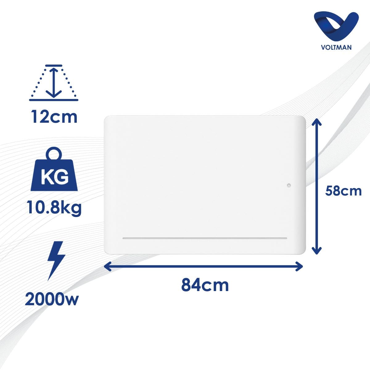 Chauffage chaleur douce Leia - 1000/1500/2000W - Voltman