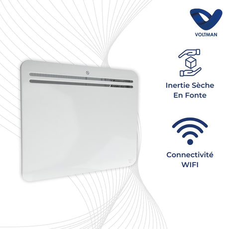 Radiateur connecté wifi inertie sèche en fonte de 750 à 2000W - Voltman