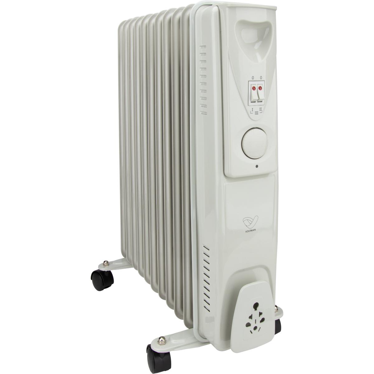 Radiateur mobile bain d'huile Mobioil 1500W 3 niveaux de chauffe - Voltman