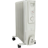 Radiateur mobile bain d'huile 1000 à 2500W - blanc - Voltman