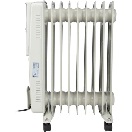 Radiateur mobile bain d'huile 1000 à 2500W - blanc - Voltman