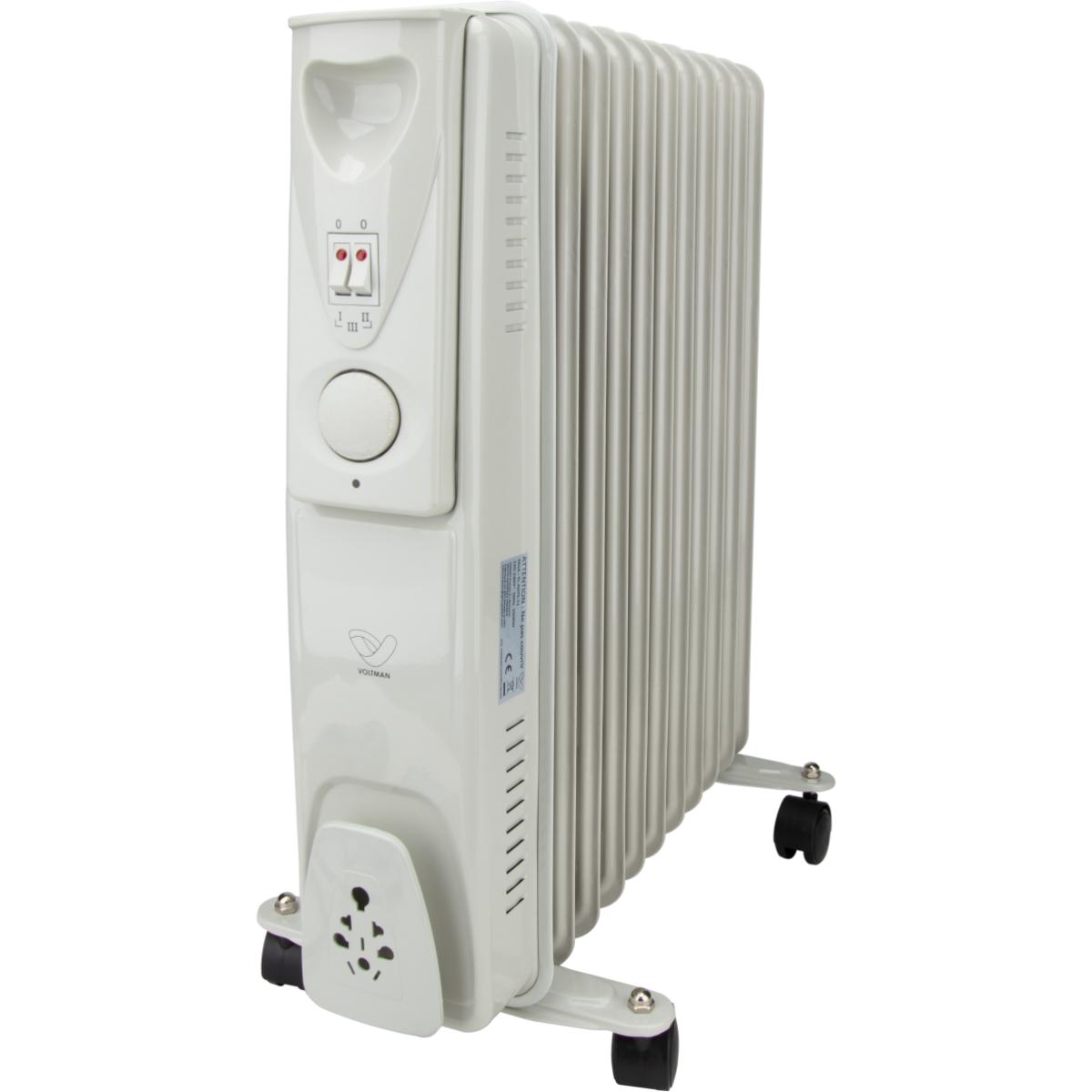 Radiateur mobile bain d'huile - blanc - Voltman