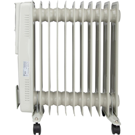 Radiateur mobile bain d'huile 1000 à 2500W - blanc - Voltman