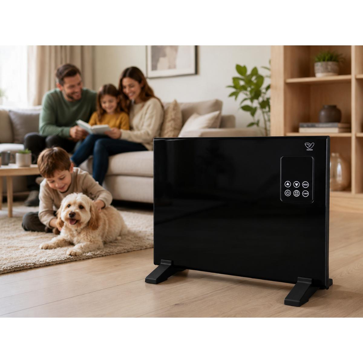 Radiateur électrique Alumia Connect aluminium 1000W à 2000W - noir - Voltman