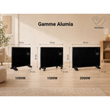 Radiateur électrique Alumia Connect aluminium 1000W à 2000W - noir - Voltman