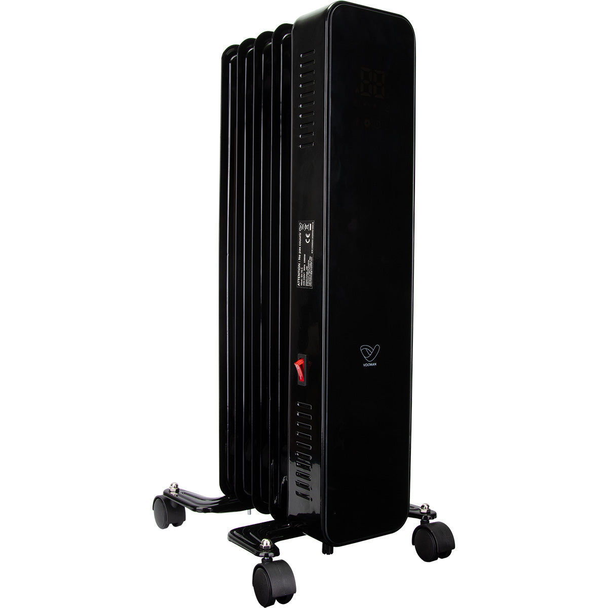 Radiateur bain d'huile CosyOil 1000 à 2000W - façade verre trempé - Voltman