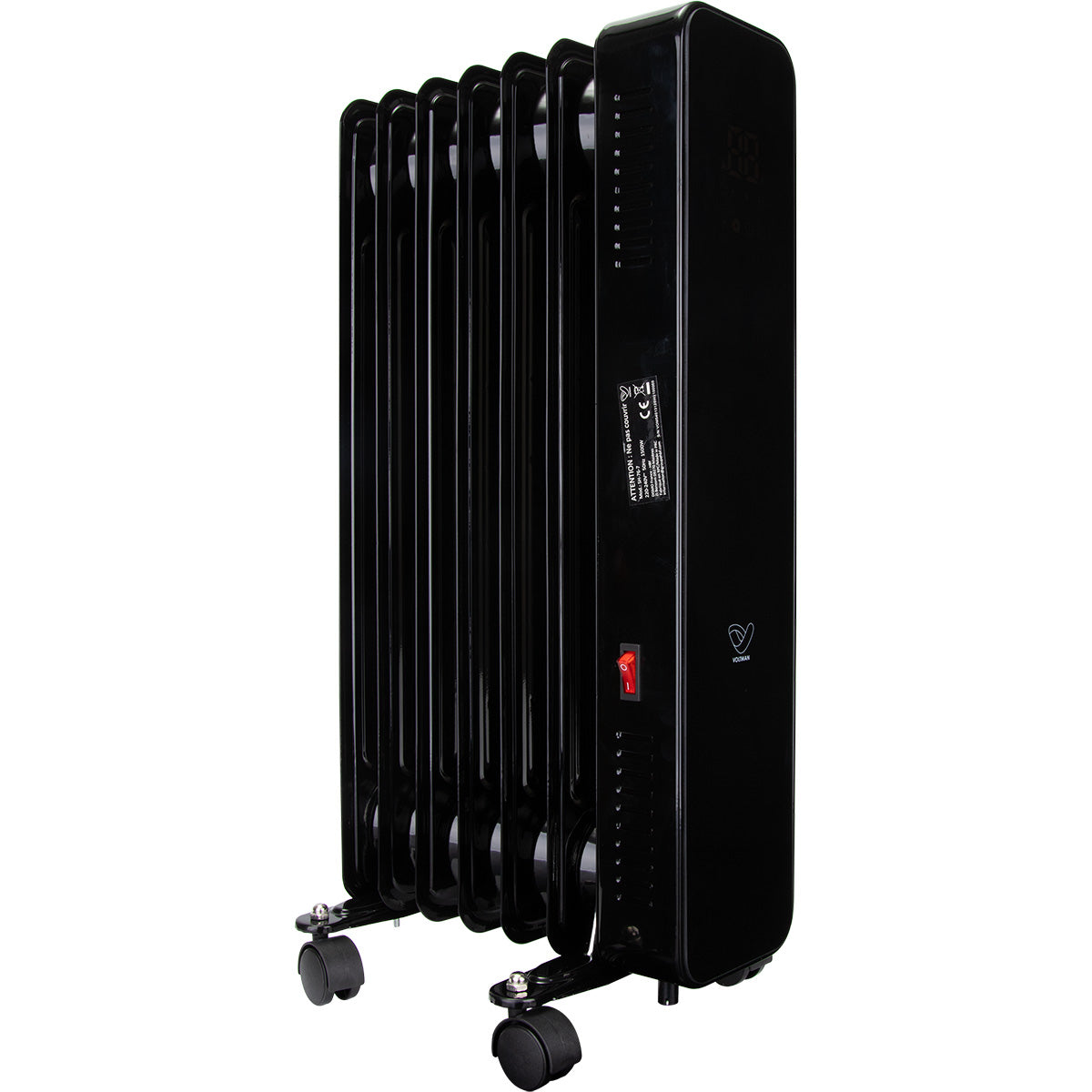 Radiateur mobile à bain d'huile CosyOil 1000/2000W - verre trempé - Voltman