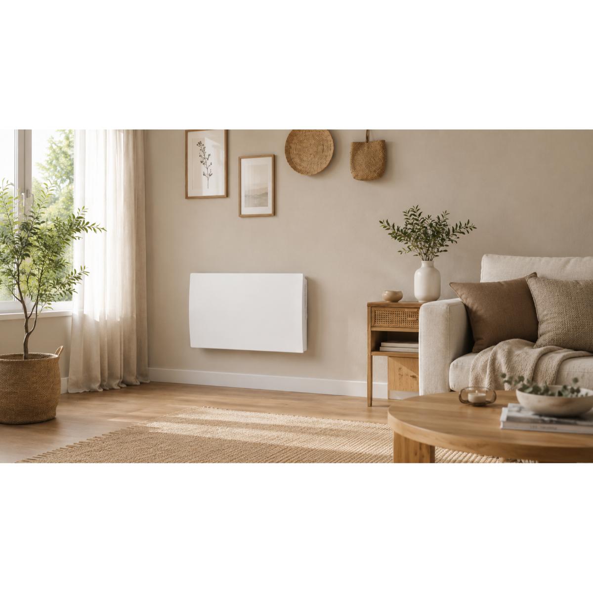 Radiateur Ceramia Connect Wifi 1000W à 2000W - façade acier - blanc - Voltman